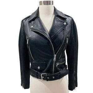 Antonio Melani Sydney Women’s XS Black Genuine Leather Moto Jacket $349